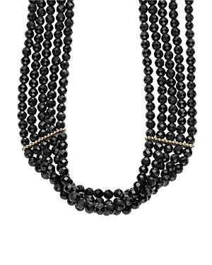 Lagos Caviar Icon Black Spinel Choker Necklace, 12.5