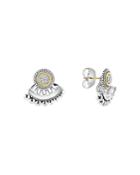 Lagos 18k Gold And Sterling Silver Signature Caviar Diamond Ear Jackets