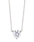 Lightbox Jewelry Lab-grown Round Diamond Solitaire Pendant Necklace In 10k White Gold, 1.0 Ct. T.w, 16-18