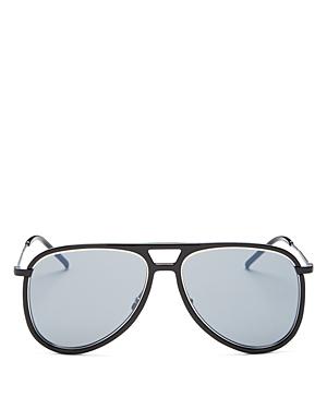 Saint Laurent Unisex Brow Bar Aviator Sunglasses, 56mm
