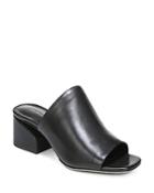 Via Spiga Women's Porter Leather Block Heel Slide Sandals