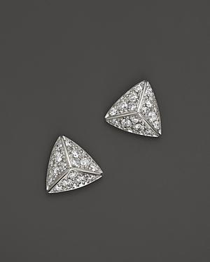 Diamond Pyramid Studs In 14k White Gold, 0.20 Ct. T.w.