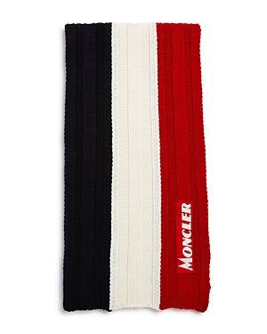 Moncler New-logo Striped Rib-knit Scarf