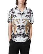 Allsaints Gobi Printed Slim Fit Button Down Camp Shirt