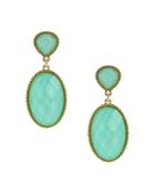 Sparkling Sage Stone Double Drop Earrings - Compare At $63