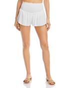 Aqua Smocked Swim Cover Up Shorts