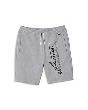 Lacoste Signature Print Cotton Fleece Shorts