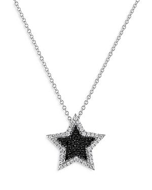 Bloomingdale's Black & White Diamond Star Pendant Necklace In 14k White Gold, 0.50 Ct. T.w. - 100% Exclusive
