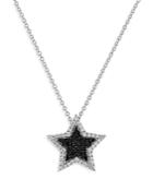 Bloomingdale's Black & White Diamond Star Pendant Necklace In 14k White Gold, 0.50 Ct. T.w. - 100% Exclusive