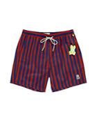 Psycho Bunny Torver Stripe Slim Fit Swim Trunks