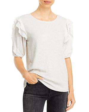 Cupio Mixed Media Ruffle Top