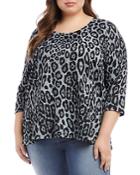 Karen Kane Plus Leopard Print Sweater