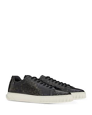 Salvatore Ferragamo Men's Cube Leather Logo Sneakers