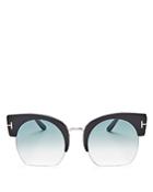 Tom Ford Women's Savannah Cropped Round Sunglasses, 55mm