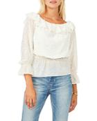 Vince Camuto Off-the-shoulder Polka Dot Top