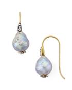Nadri Mari Small Freshwater Pearl Drop Earrings In 18k Yellow Gold-plated & Ruthenium-plated Sterling Silver