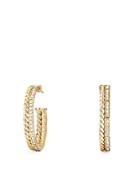 David Yurman Stax Hoop Earrings With Diamonds In 18k Gold