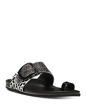 Donald Pliner Women's Calf Hair Toe Ring Slide Sandals