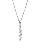 Diamond Round And Baguette Pendant Necklace In 14k White Gold, .15 Ct. T.w. - 100% Exclusive