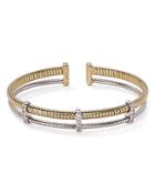 Nadri Omega Two-tone Open Cuff Bracelet