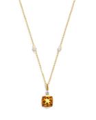Bloomingdale's Cushion Cut Citrine & Diamond Pendant Necklace In 14k Yellow Gold, 18 - 100% Exclusive