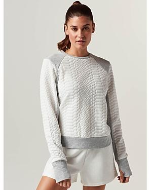 Blanc Noir Croc Textured Knit Sweatshirt