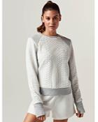 Blanc Noir Croc Textured Knit Sweatshirt