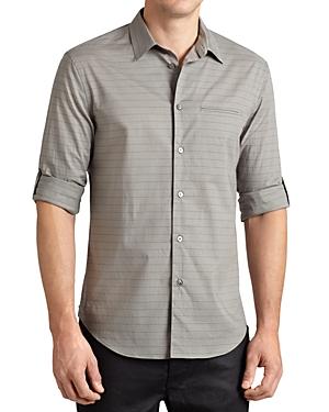 John Varvatos Collection Horizontal Stripe Slim Fit Button Down Shirt