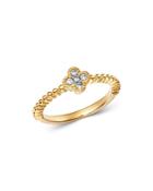 Bloomingdale's Diamond Clover Stacking Band In 14k Yellow Gold, 0.10 Ct. T.w. - 100% Exclusive