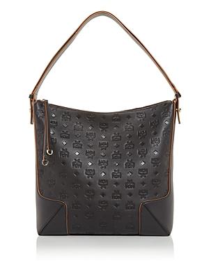 Mcm Klara Monogram Embossed Leather Hobo
