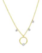 Meira T 14k Yellow Gold Diamond Circle Pendant Necklace, 18