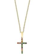 Bloomingdale's Rainbow Sapphire Cross Pendant Necklace In 14k Gold, 18 - 100% Exclusive