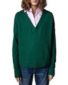 Zadig & Voltaire Rosy Cashmere & Wool V Neck Sweater