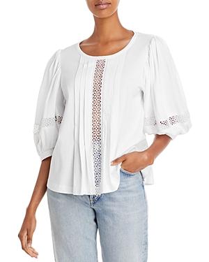 See By Chloe Lace Trim Puff Sleeve Top