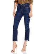 Mother Insider Step Crop Fray Jeans In Clean Sweep