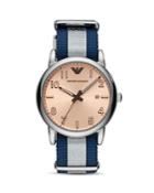 Emporio Armani Luigi Blue Nylon Strap Watch, 43mm