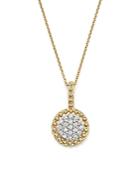 Bloomingdale's Diamond Cluster Beaded Pendant Necklace In 14k Yellow Gold, .15 Ct. T.w. - 100% Exclusive