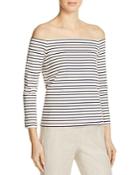 Theory Aprine Striped Off-the-shoulder Top