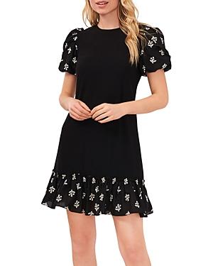 Cece Printed Trim Mini Dress