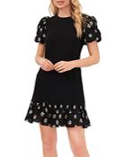 Cece Printed Trim Mini Dress