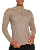 Belldini Half Zip Mock Neck Sweater