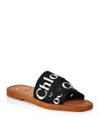 Chloe Women's Woody Square Toe Logo Slide Sandals