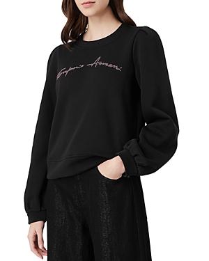 Emporio Armani Rhinestone Logo Sweatshirt