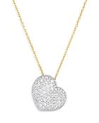 Malka Fluorescent Diamond Heart Xo Pendant Necklace In 18k White & Yellow Gold, 1.84 Ct. T.w. - 100% Exclusive