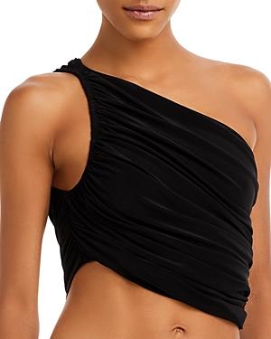 Norma Kamali Diana Ruched One Shoulder Bikini Top