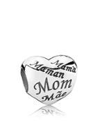 Pandora Charm - Sterling Silver Mother's Heart, Moments Collection