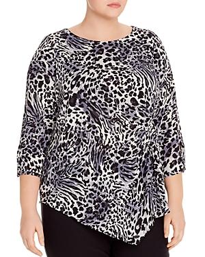 Status By Chenault Plus Ruched Leopard-print Top