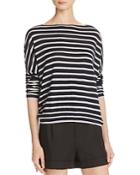 Vince Cashmere Skinny Stripe Boat Neck Sweater