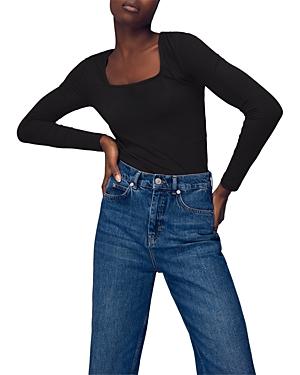 Whistles Square Neck Long Sleeve Top
