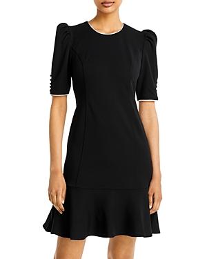 Karl Lagerfeld Paris Scuba Crepe Flounce Hem Sheath Dress